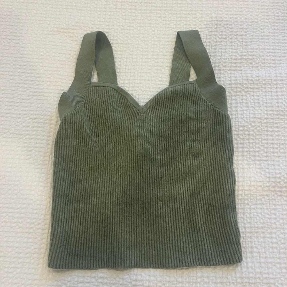Abercrombie Olive Green Ribbed Knit Women's Top